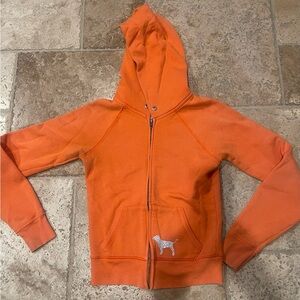 Victoria's Secret Orange Kids Hoodie with Dog Design